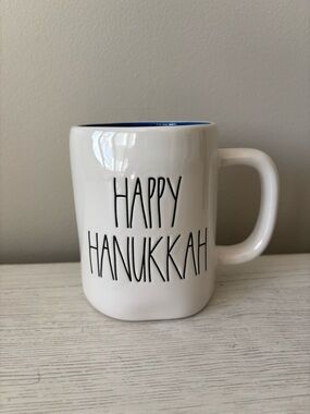 RAE DUNN Happy Hanukkah White Ceramic Mug